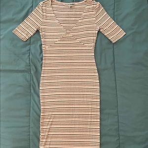 Almost Famous striped hourglass midi dress